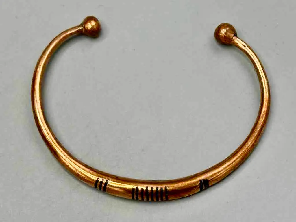 Tuareg Multiple Stripe Inlay Copper Bracelet