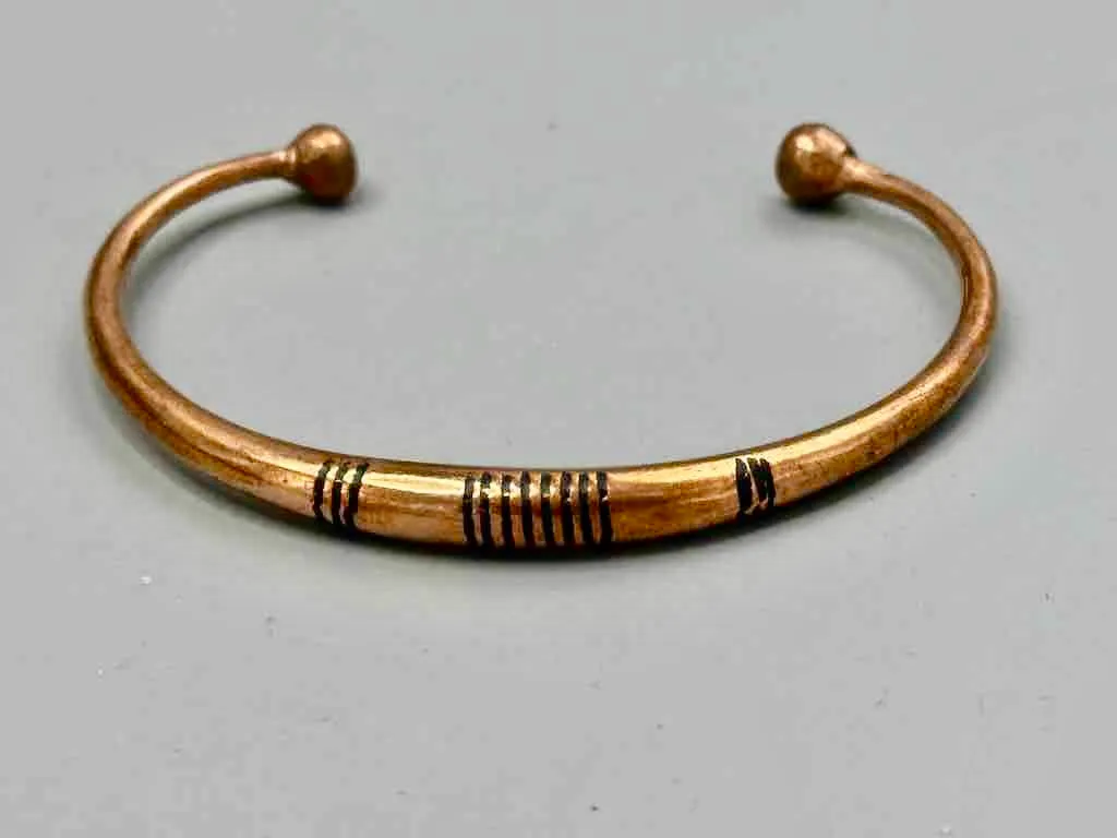 Tuareg Multiple Stripe Inlay Copper Bracelet