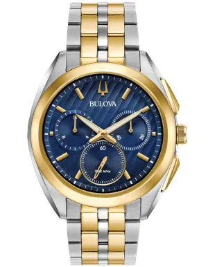 Warehouse Deal - Bulova Mens Two-Tone Chronograph Curv Watch - 98A159