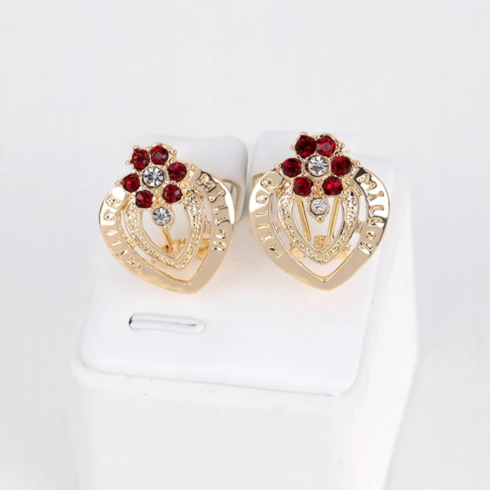 Women's Wedding Flower Rhinestone Ring Earrings Necklace Bracelet Jewelry Set