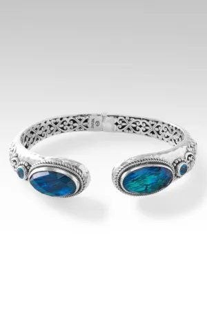 Wondrous Grace Tip-to-Tip Bracelet™ in Bali Waters Abalone & Quartz Triplet