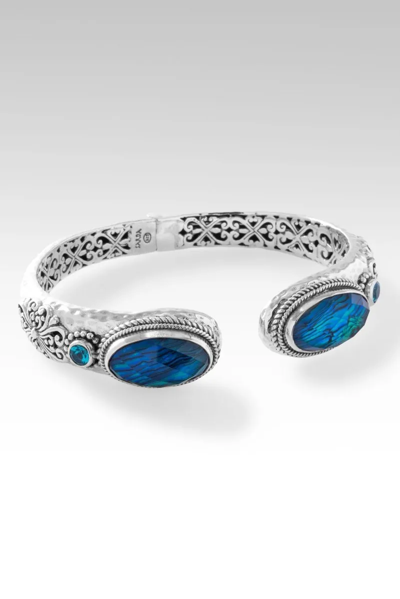 Wondrous Grace Tip-to-Tip Bracelet™ in Bali Waters Abalone & Quartz Triplet