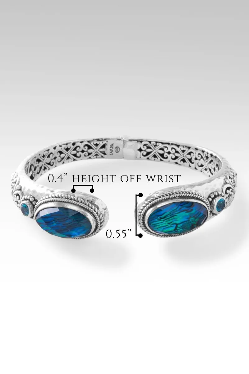 Wondrous Grace Tip-to-Tip Bracelet™ in Bali Waters Abalone & Quartz Triplet