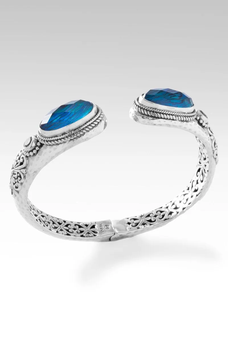 Wondrous Grace Tip-to-Tip Bracelet™ in Bali Waters Abalone & Quartz Triplet