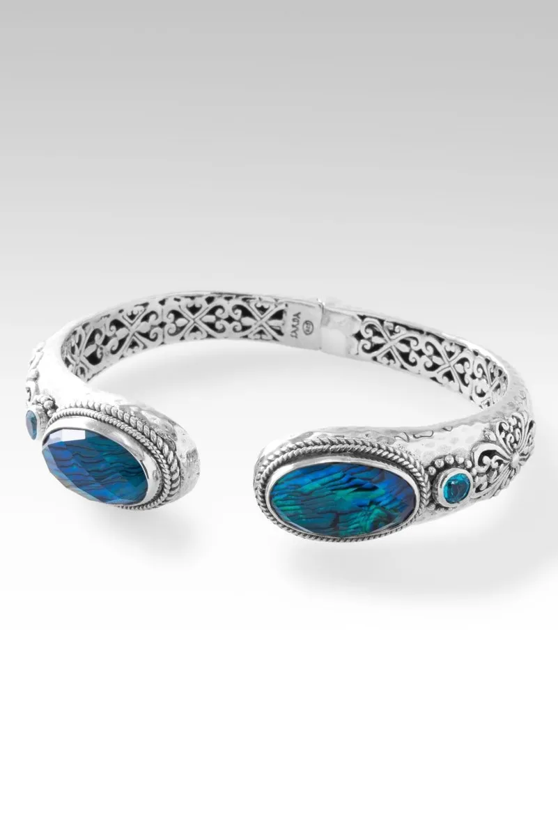 Wondrous Grace Tip-to-Tip Bracelet™ in Bali Waters Abalone & Quartz Triplet
