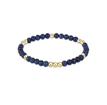 worthy Pattern 3mm Bead Bracelet - Lapis by enewton